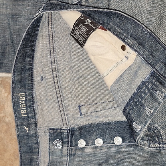 7 For All Mankind Relaxed Fit Button Fly Stretch 7FAM Mens Jeans Size 38 x 30 - Picture 4 of 9